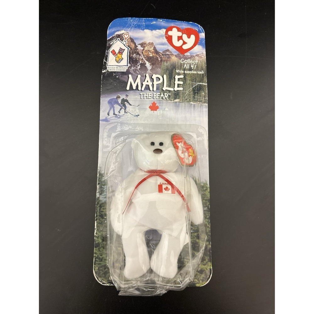 Ty Beanie‎ Babies Maple Bear McDonald's Teenie Beanie 1999 Canada Flag